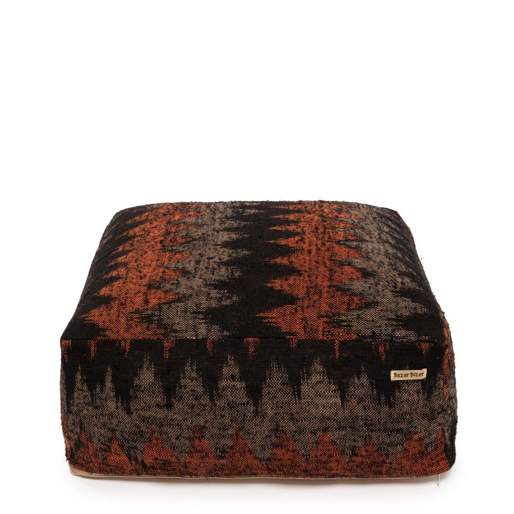 Ottomans - The Oh My Gee Pouffe - Black Orange - BAZAR BIZAR LIVING