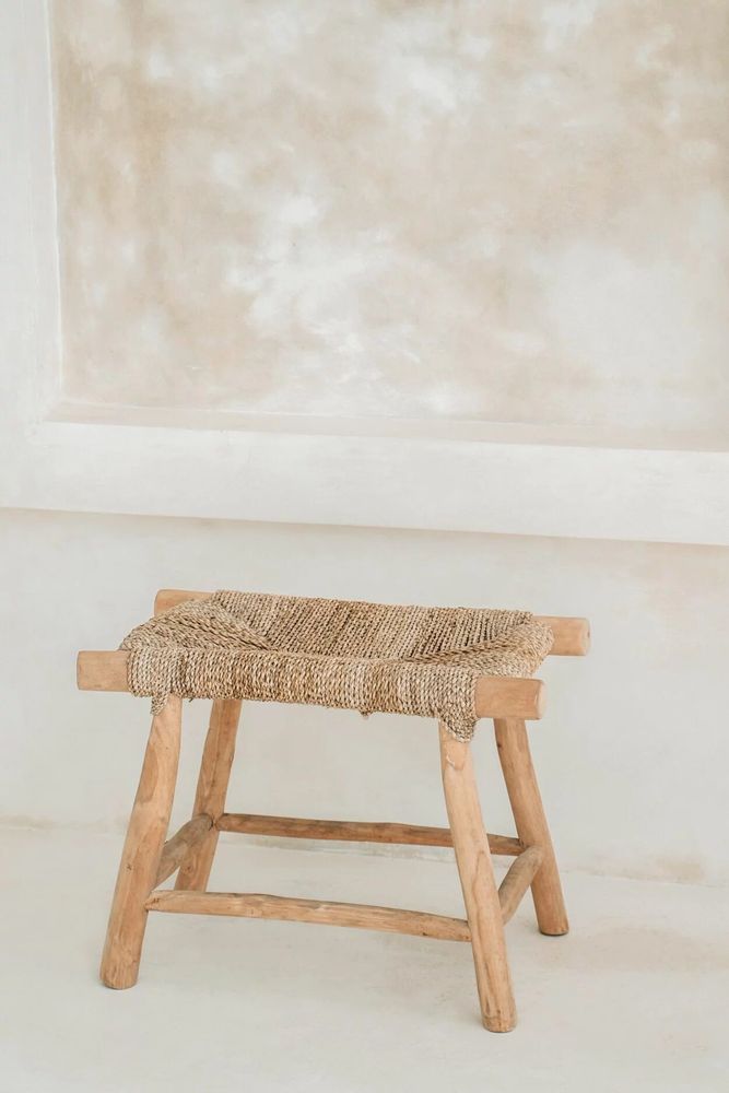 Benches - The Porto Seagrass Stool - Natural - M - BAZAR BIZAR LIVING
