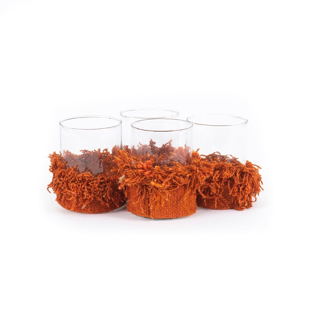 Candlesticks and candle holders - The Oh My Gee Candle Holder - Rust Velvet - M - SET/4 - BAZAR BIZAR LIVING