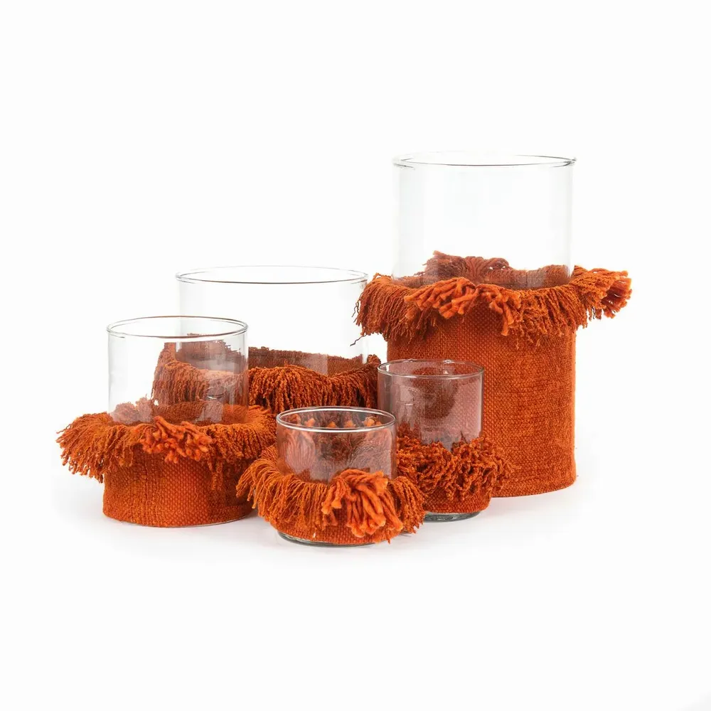 Candlesticks and candle holders - The Oh My Gee Candle Holder - Rust Velvet - XL - BAZAR BIZAR LIVING