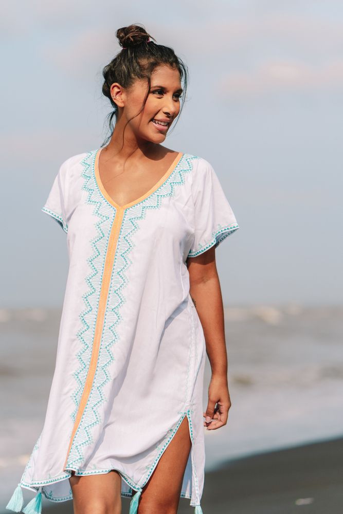 Apparel - Bali short kaftan / bikini cover-up dress - MON ANGE LOUISE