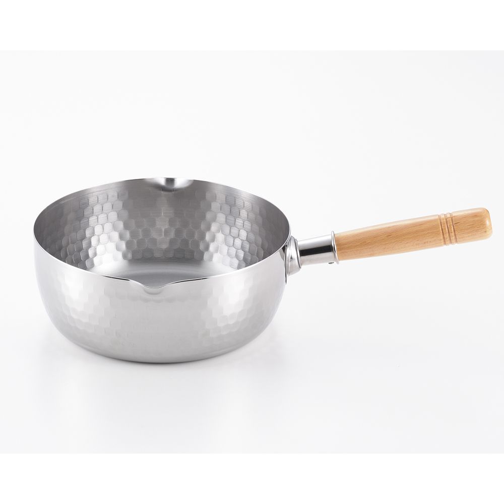 Casseroles - Casseroles japonaises acier inoxydable, martelées avec deux becs verseurs - collection Yukihira / YOSHIKAWA - ABINGPLUS
