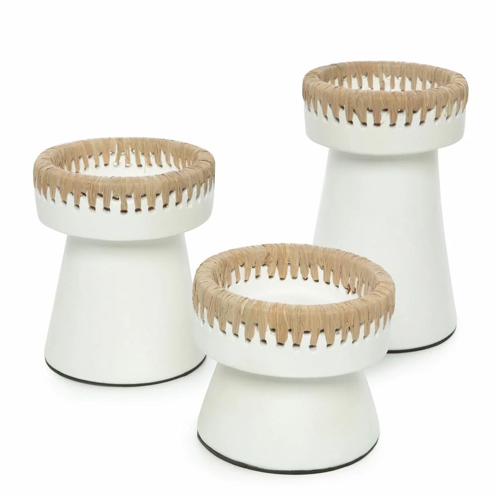 Candlesticks and candle holders - The Pretty Candle Holder - White Natural - L - BAZAR BIZAR LIVING