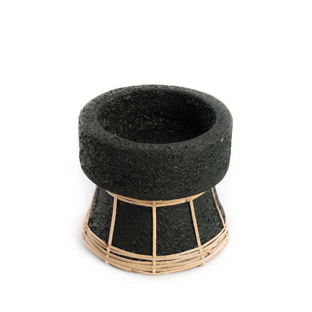 Bougeoirs et photophores - Bougeoir The Serene, noir naturel, taille S - BAZAR BIZAR LIVING