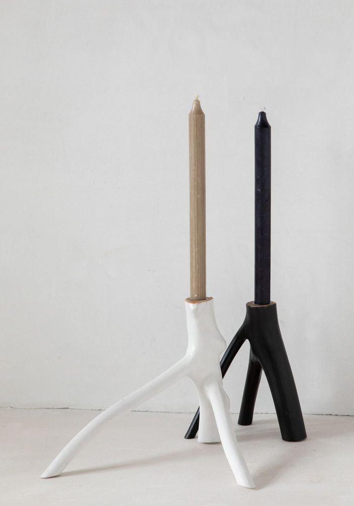 Bougeoirs et photophores - Le Bougeoir Triple Twig - Noir - BAZAR BIZAR LIVING