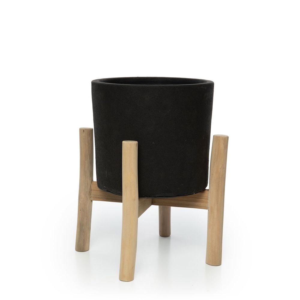 Vases - Jardinière Charcoal Bas - Noir Naturel - S - BAZAR BIZAR LIVING