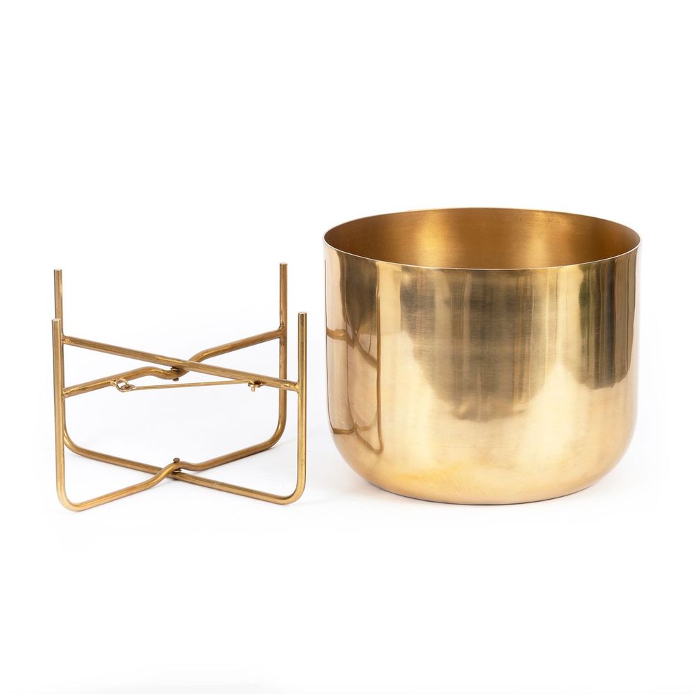 Vases - The Brass Planter on Stand - Brass - XL - BAZAR BIZAR LIVING