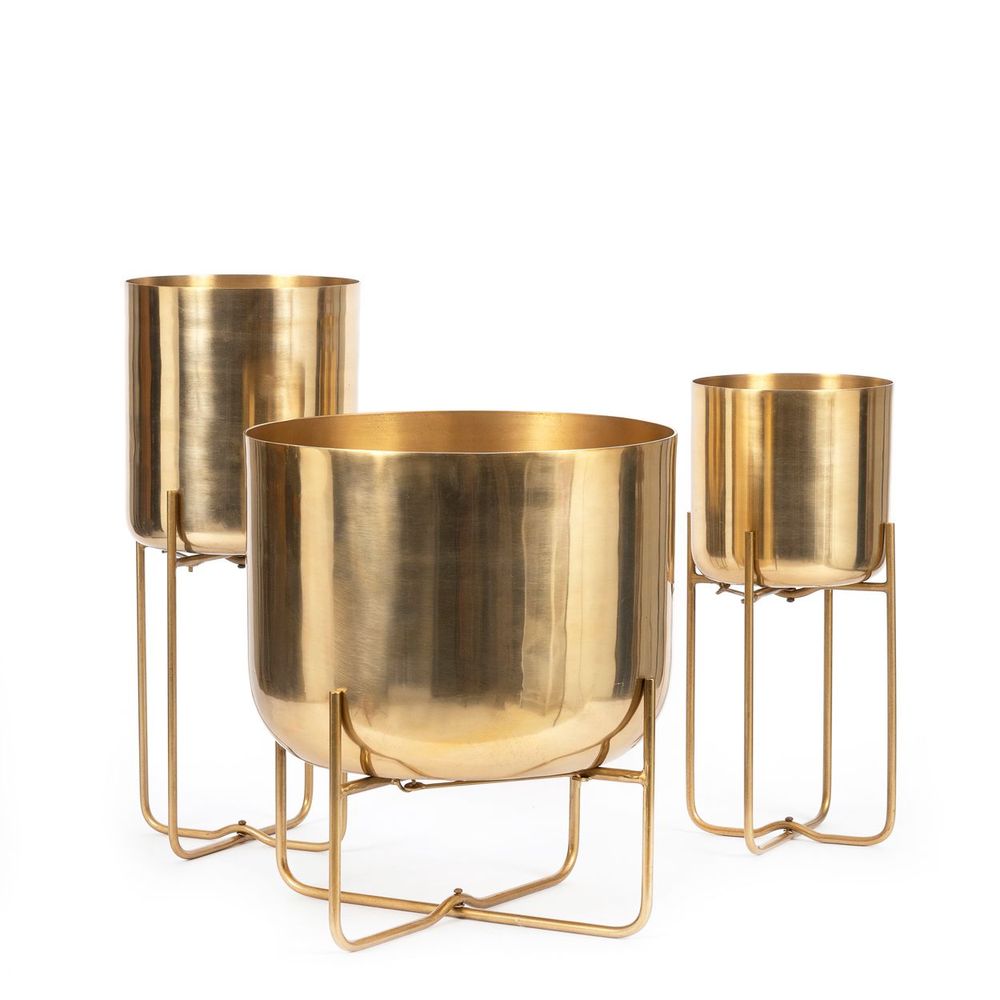 Vases - The Brass Planter on Stand - Brass - XL - BAZAR BIZAR LIVING