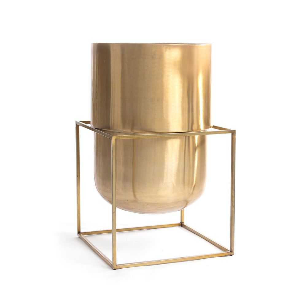 Vases - The Square Box Brass Planter - Brass - XL - BAZAR BIZAR LIVING