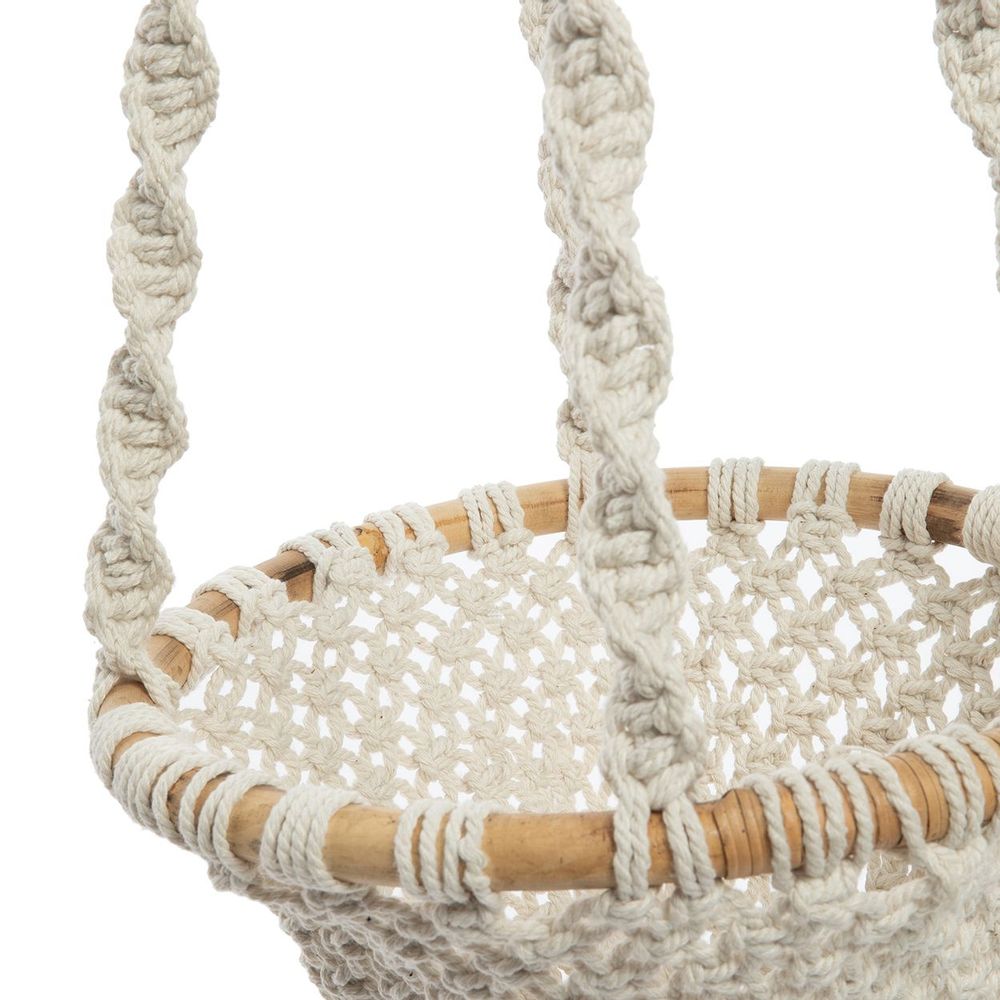 Vases - The Twisted Macramé Plant Holder - Natural White - L - BAZAR BIZAR LIVING