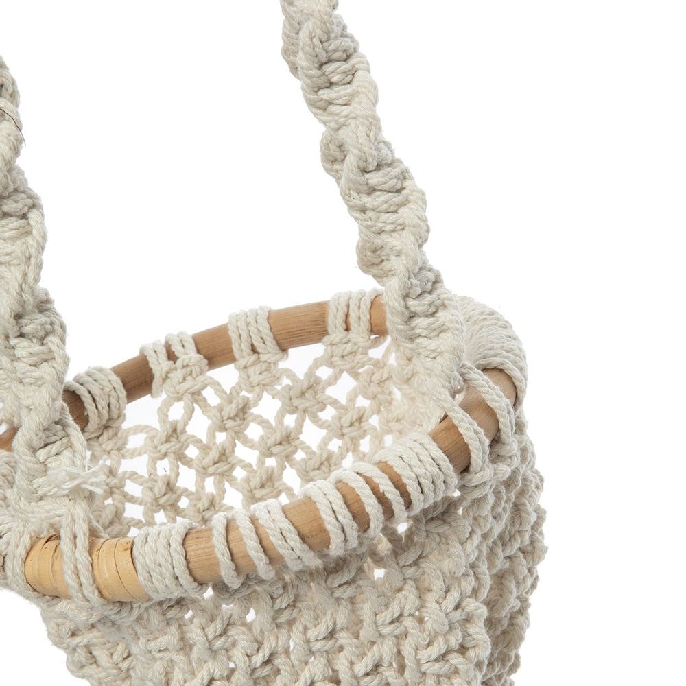 Vases - Le Porte-plante Macramé Twisted - Blanc Naturel - S - BAZAR BIZAR LIVING