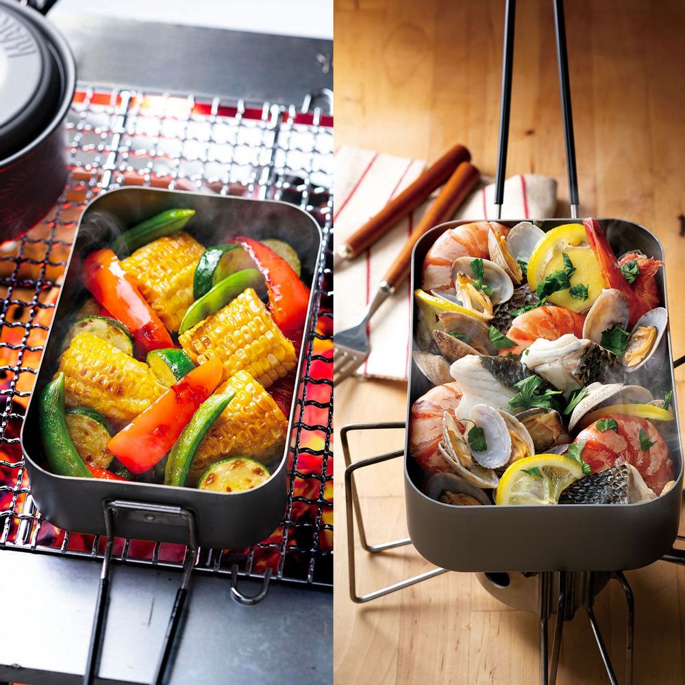 Barbecues - 850 ml aluminum and rectangular color camping bowl - Mess Tin/SKATER collection - ABINGPLUS