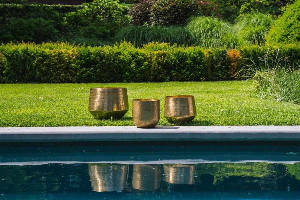 Vases - The Hammered Planters - Brass - Set of 2 - BAZAR BIZAR LIVING