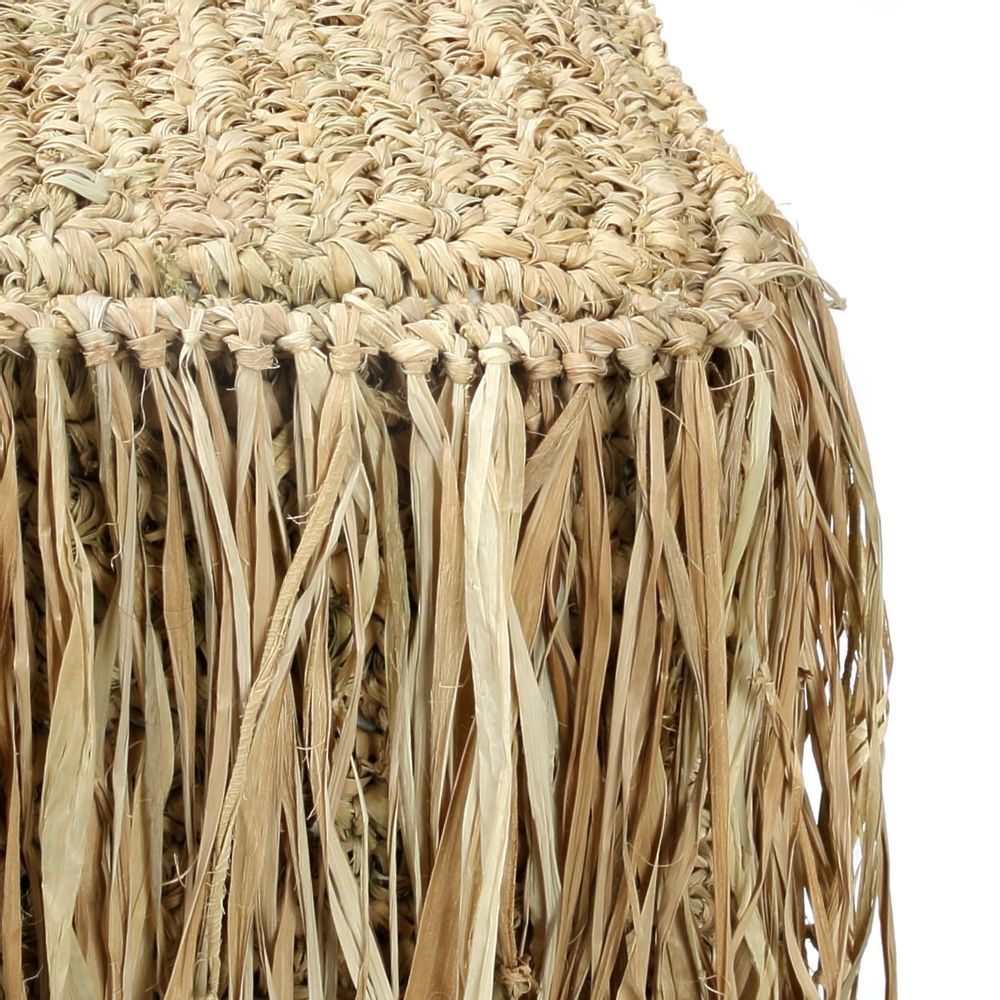 Tabourets - Le Tabouret Raffia Shaggy - Carré - BAZAR BIZAR LIVING