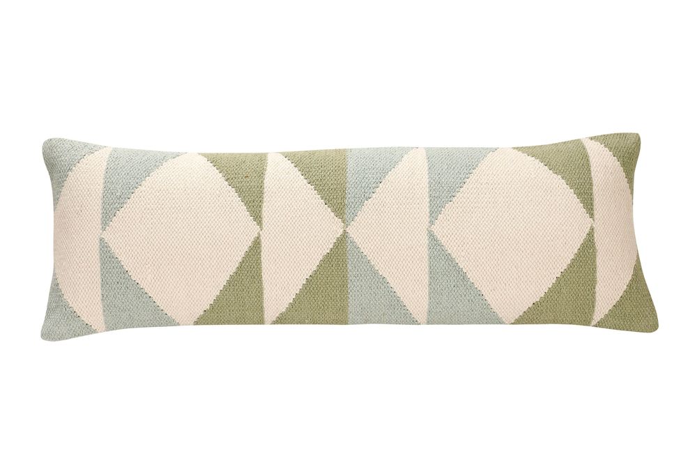 Fabric cushions - Sage Diamond Lumbar Pillow, 30x86 cm - CASA AMAROSA