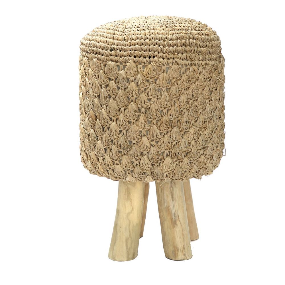 Stools - The Raffia Tressed Stool - BAZAR BIZAR LIVING