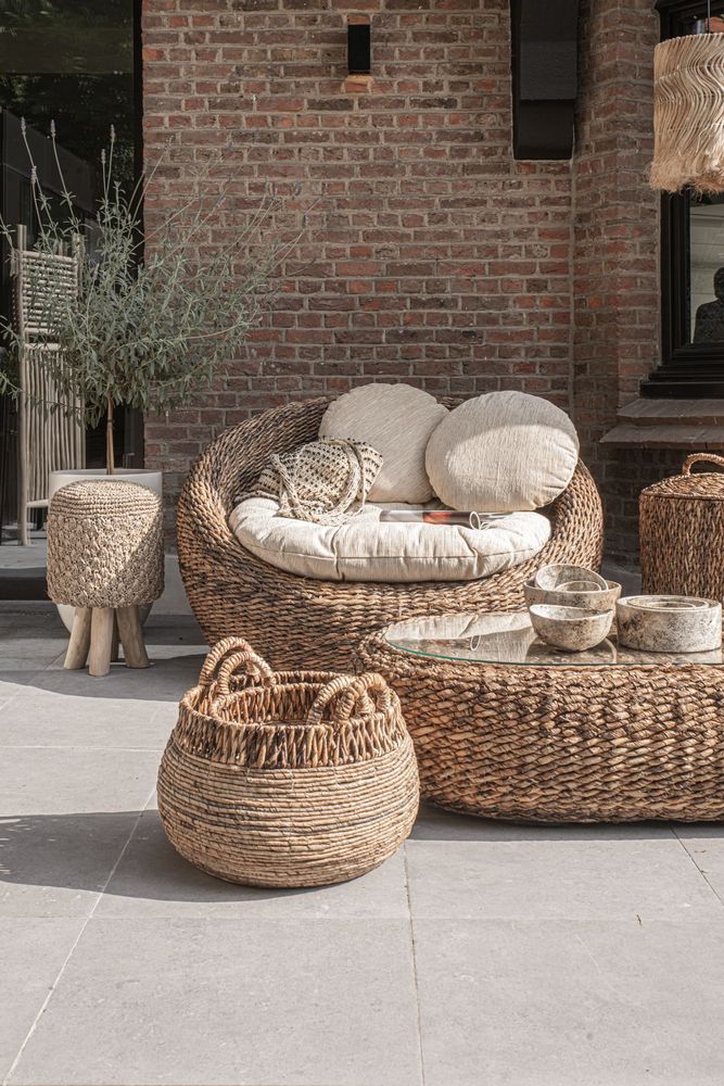 Stools - The Raffia Tressed Stool - BAZAR BIZAR LIVING