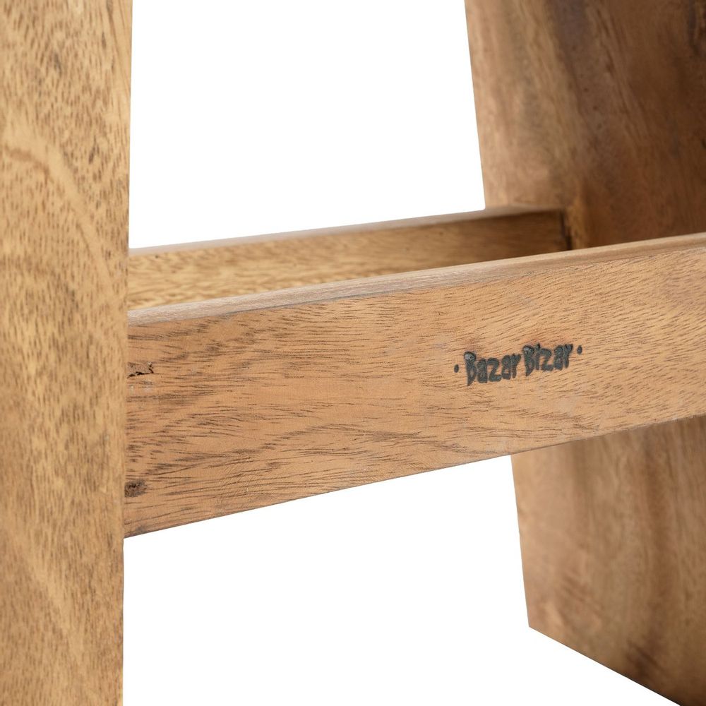 Stools - The Suar Bar Stool - Natural - BAZAR BIZAR LIVING