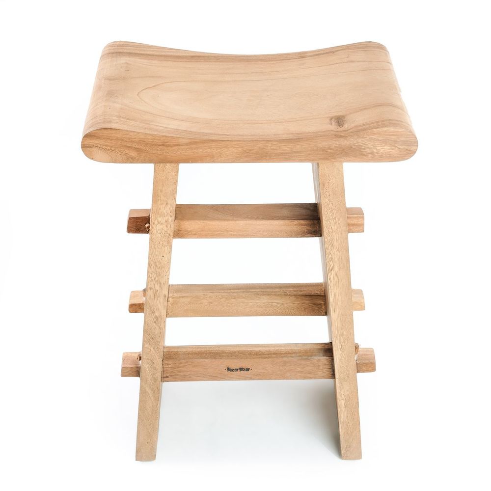 Stools - The Suar Bar Stool - Natural - BAZAR BIZAR LIVING