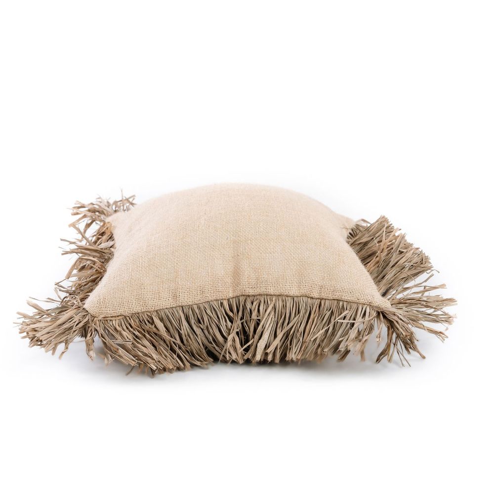 Cushions - The Jute Bonita Cushion Cover - Natural - 40x40 - BAZAR BIZAR LIVING