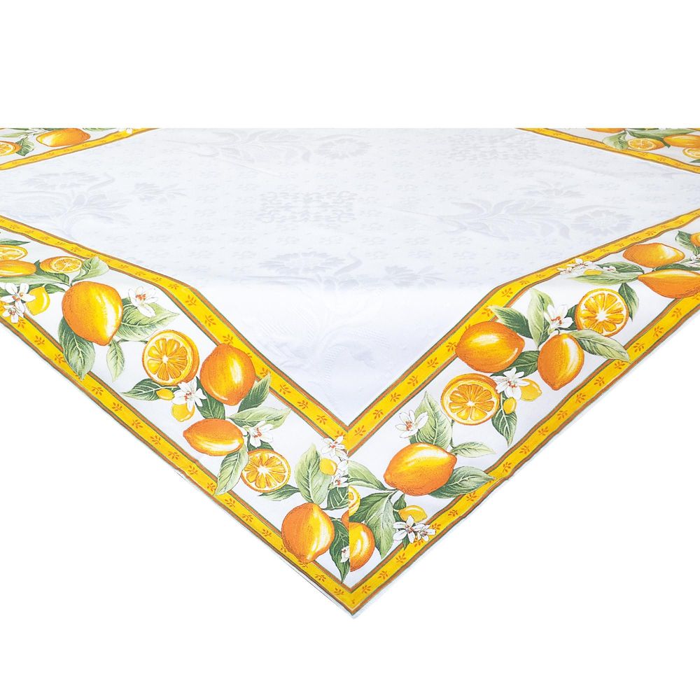Table linen - Table cover - Jacquard Delft Citron - TISSUS TOSELLI