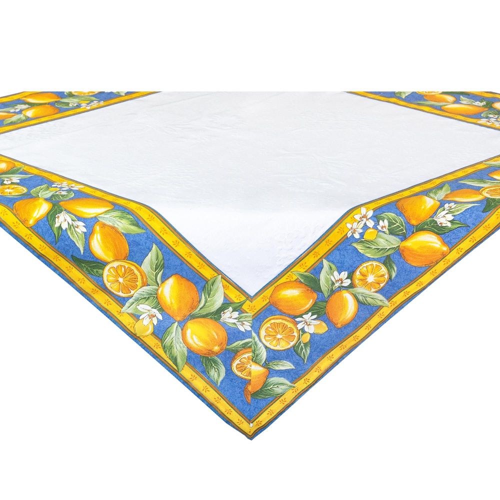Table linen - Table cover - Jacquard Delft Citron - TISSUS TOSELLI