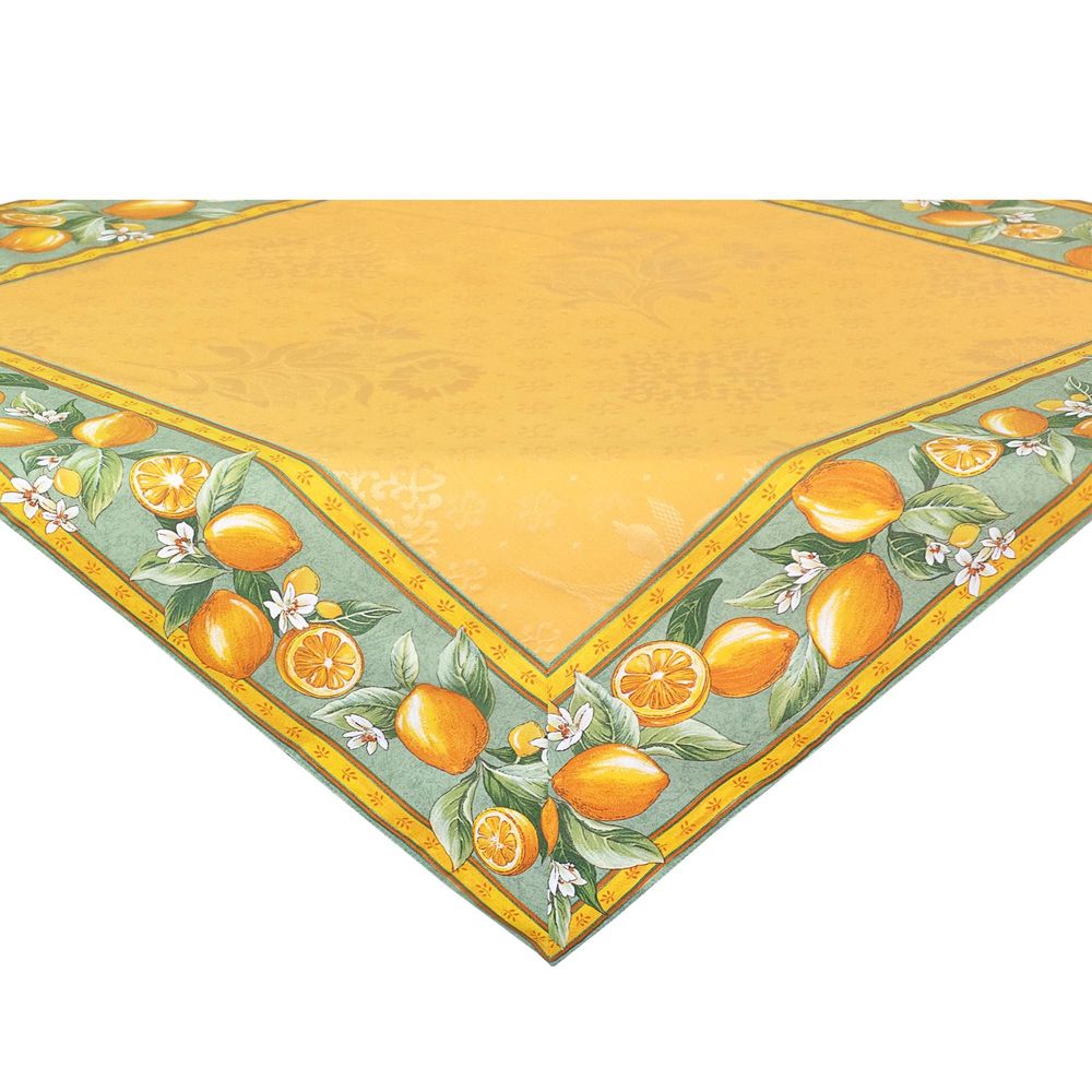 Table linen - Table cover - Jacquard Delft Citron - TISSUS TOSELLI