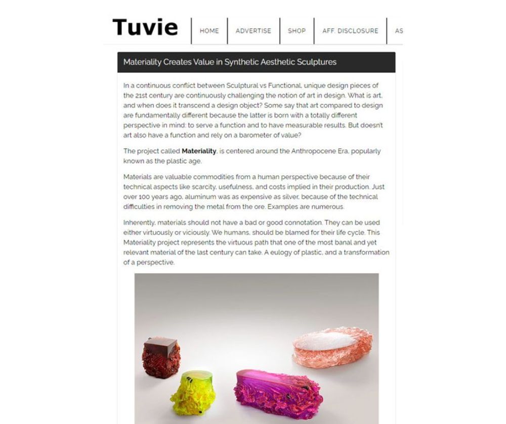 Sculptures, statuettes et miniatures - Materiality Vol. 4 : Table basse par Eduard Locota. Sculpture et design en verre acrylique - LO CONTEMPORARY