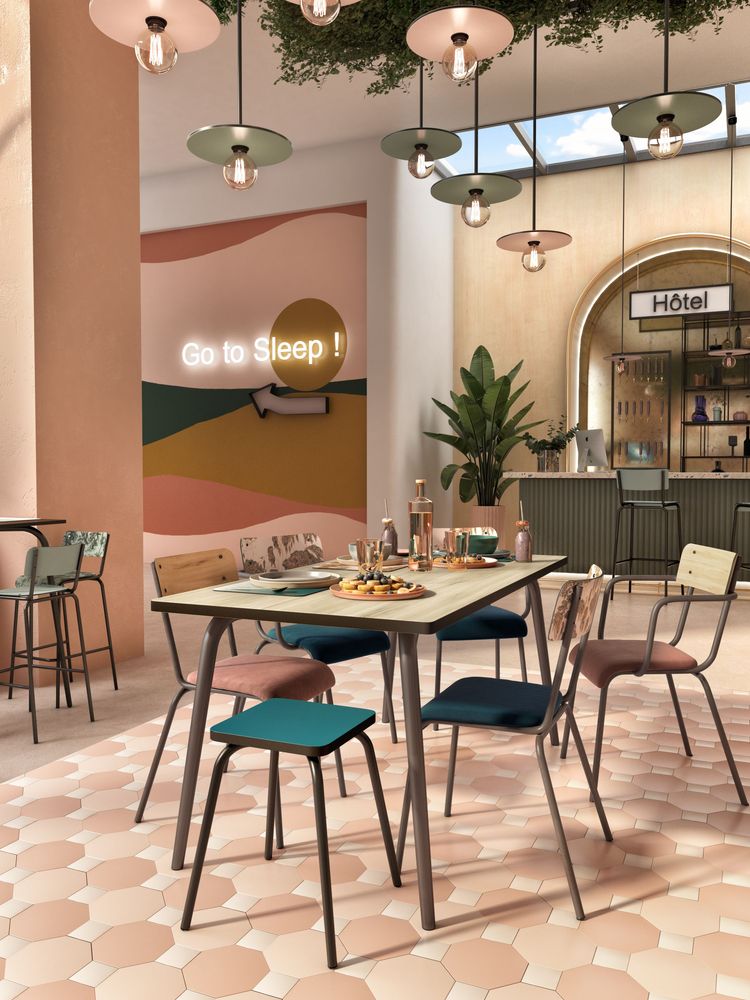 Stools - Marcel laminated stool 45cm - LES GAMBETTES