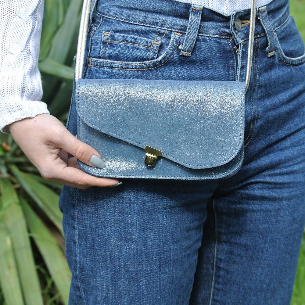 Clutches - Midi Glitter Leather Pouch - LA CARTABLIÈRE