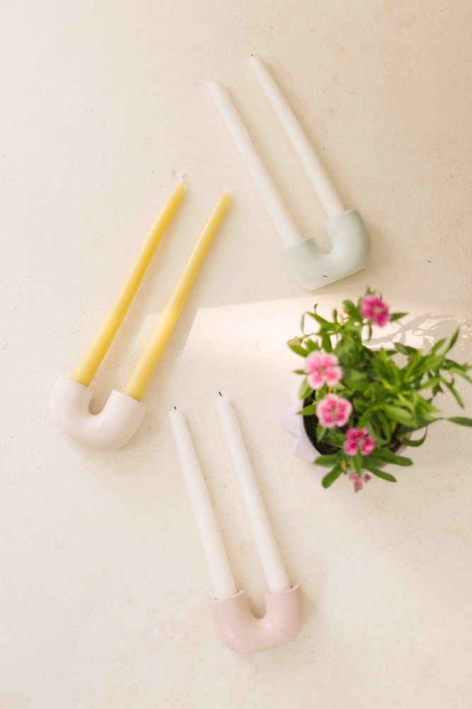Objets de décoration - Bougeoir en béton en forme de U de style nordique- (Lot de 2) - CASA AMAROSA