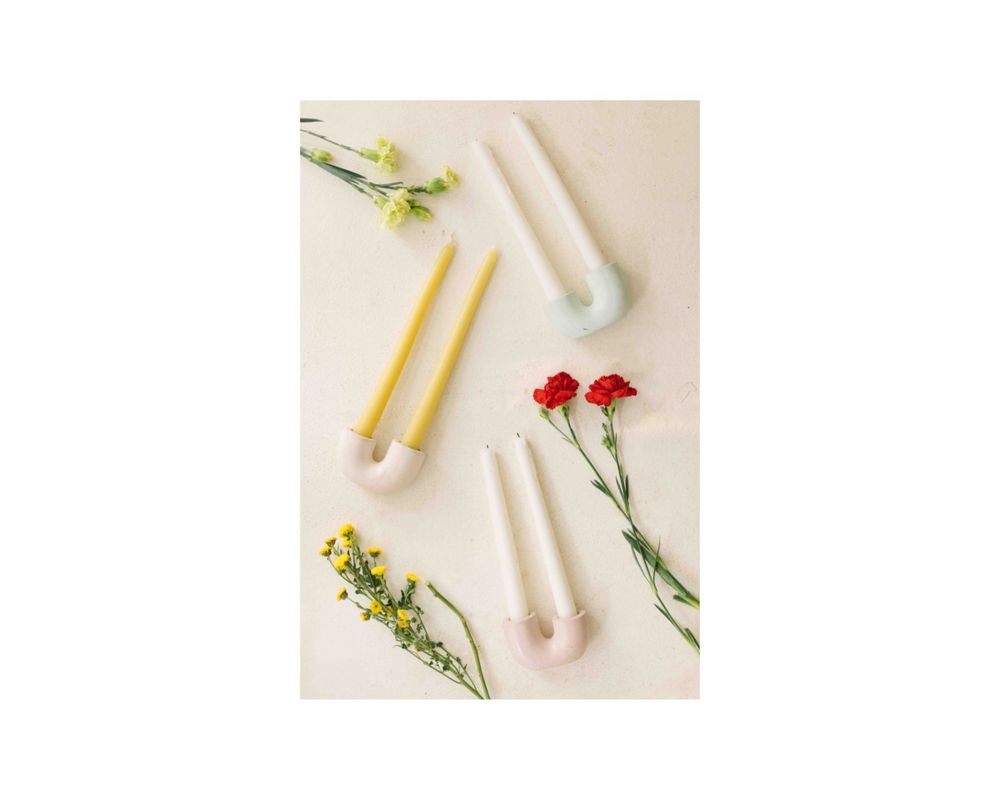 Objets de décoration - Bougeoir en béton en forme de U de style nordique- (Lot de 2) - CASA AMAROSA