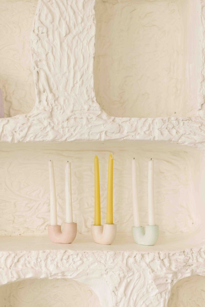 Objets de décoration - Bougeoir en béton en forme de U de style nordique- (Lot de 2) - CASA AMAROSA