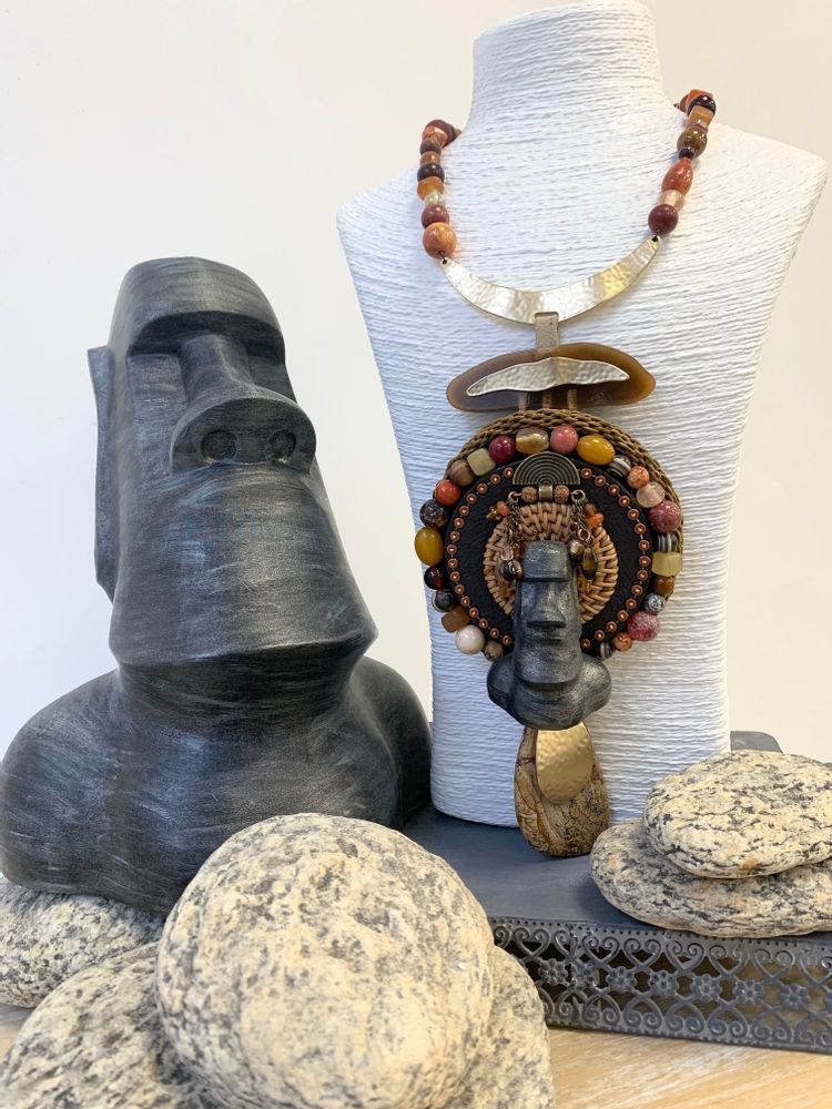Bijoux - Pendentif "Sur l'île de Pâques" - ANNA KRONIQ