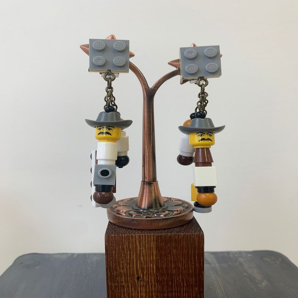Bijoux - Boucles d'oreille "Lego© and I" - couleurs chaudes - ANNA KRONIQ