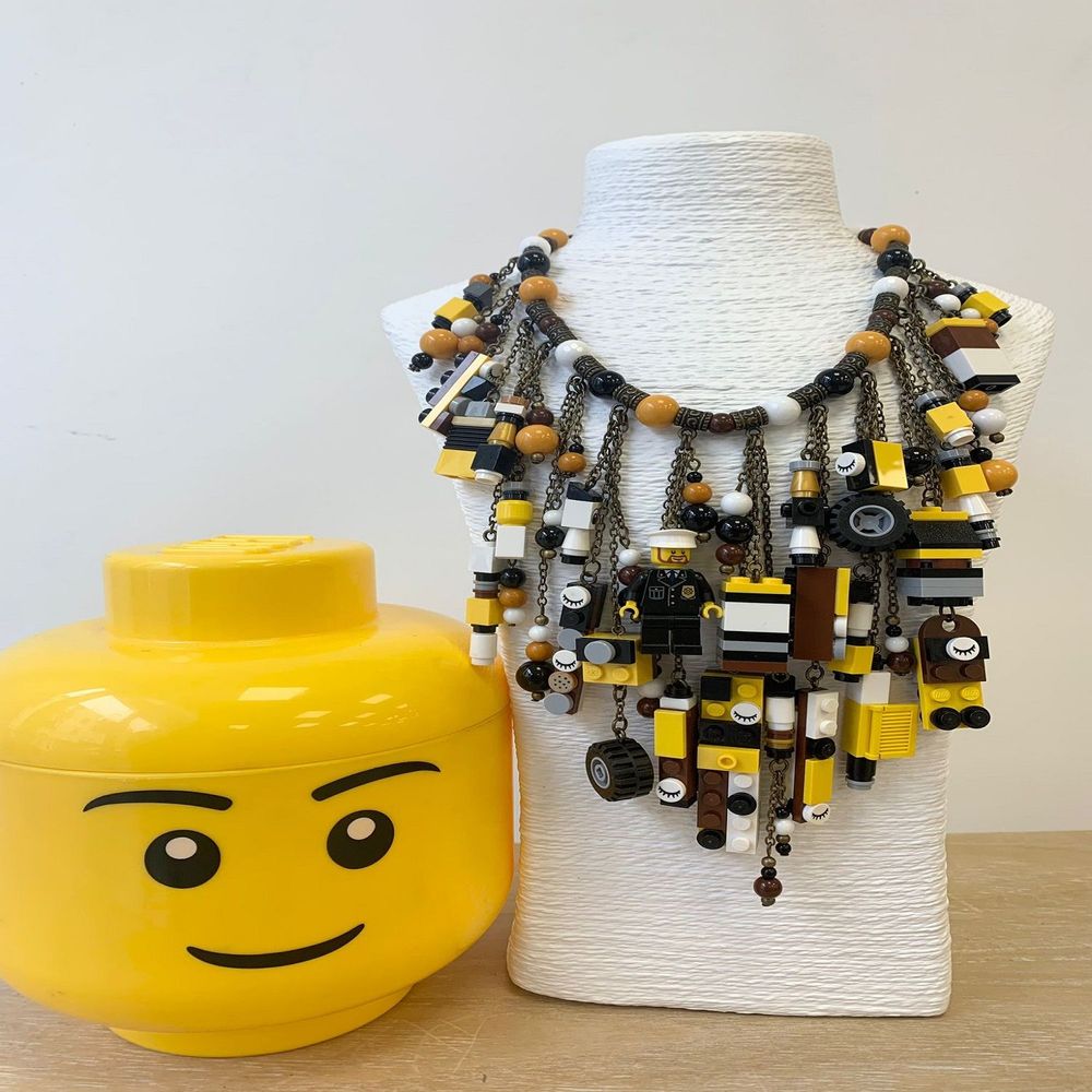 Bijoux - Collier "Lego© and I" - couleurs chaudes - ANNA KRONIQ