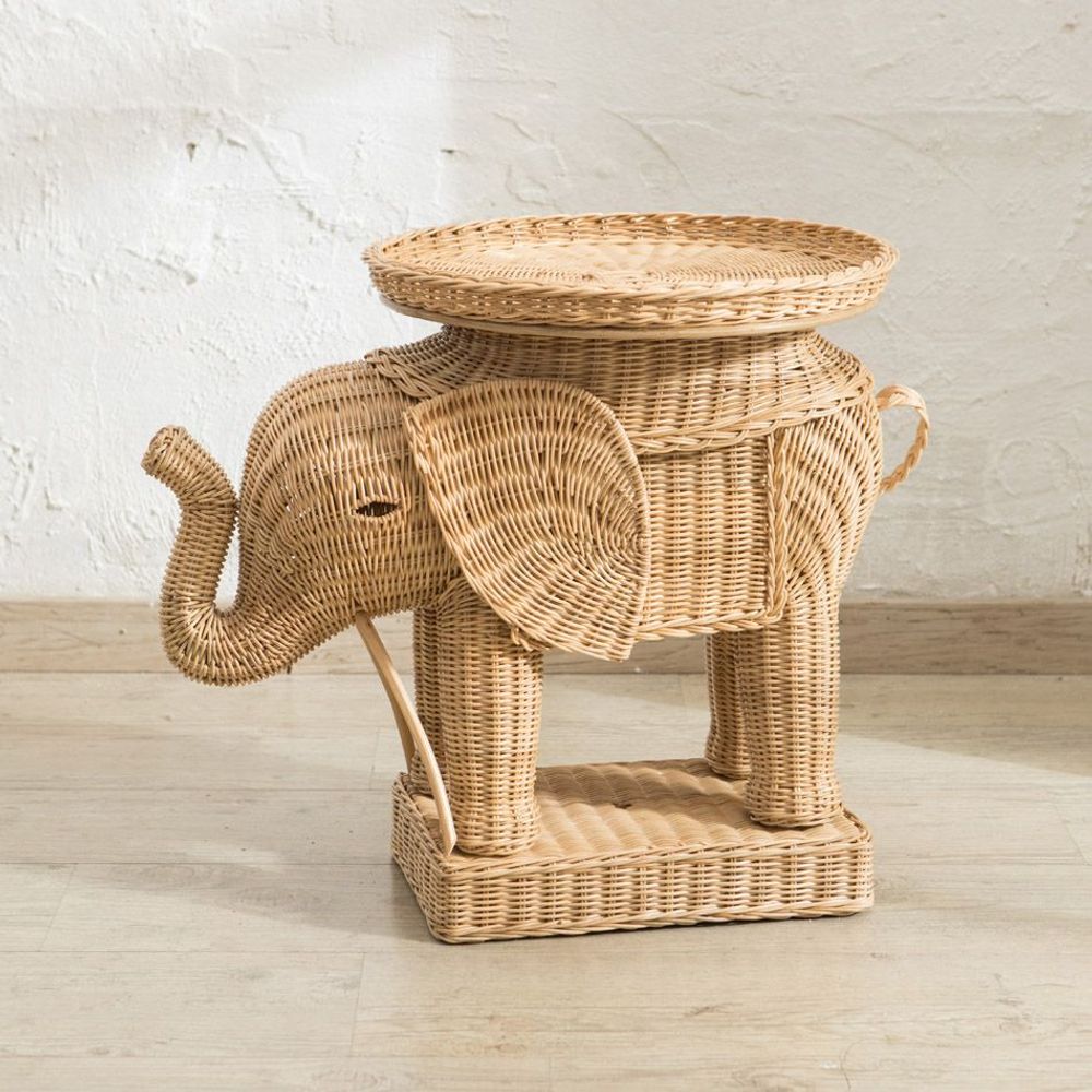 Other tables - RATTAN ELEPHANT SIDE TABLE - MAHE HOMEWARE