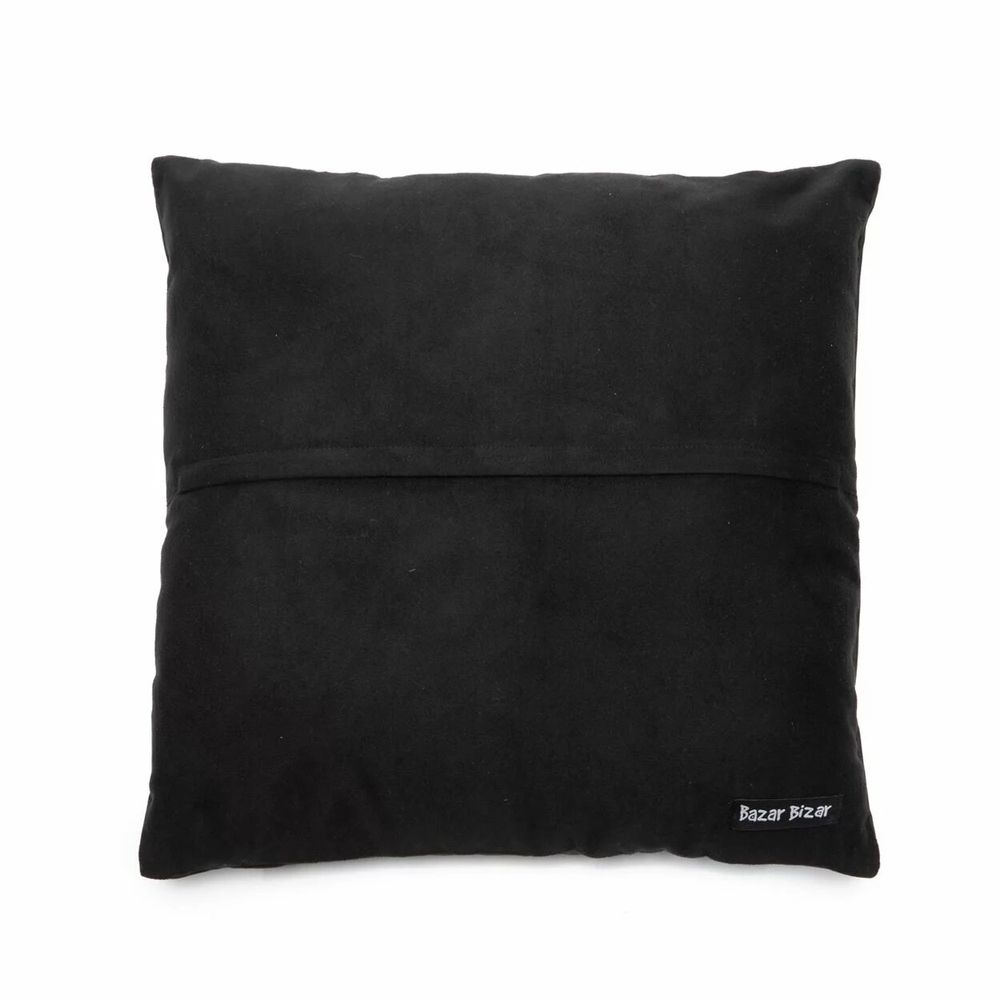 Cushions - The Four Panel Leather Cushion Cover - Black - 60x60 - BAZAR BIZAR LIVING