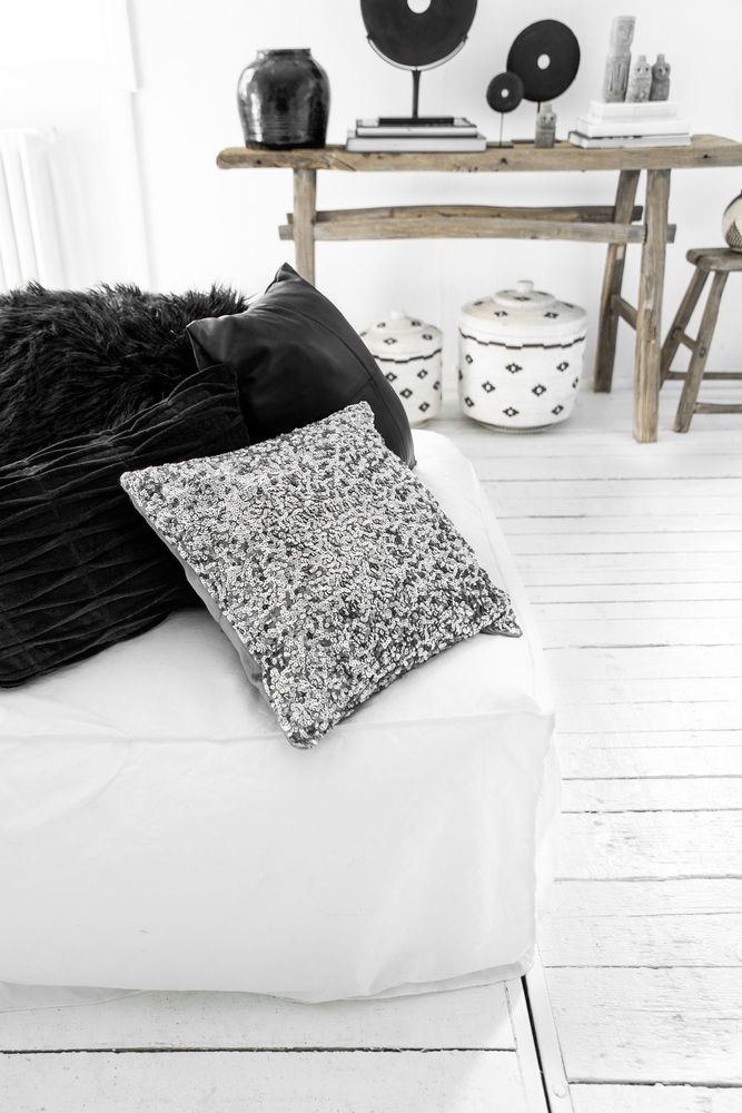 Cushions - The Glitter Cushion Cover - Silver - 40x40 - BAZAR BIZAR LIVING