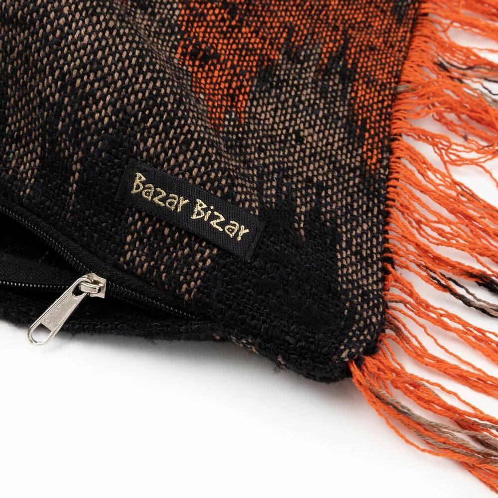 Cushions - The Oh My Gee Cushion Cover - Black Orange - 30x50 - BAZAR BIZAR LIVING