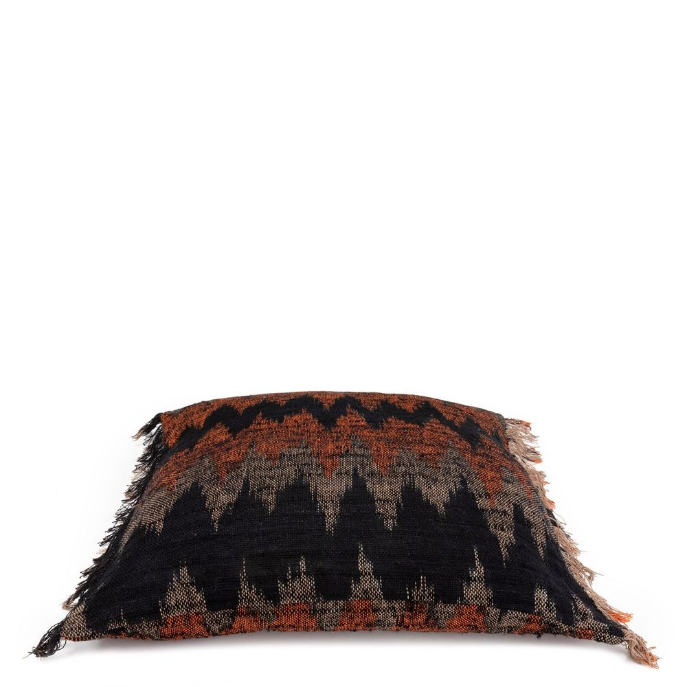 Cushions - The Oh My Gee Cushion Cover - Black Orange - 60x60 - BAZAR BIZAR LIVING