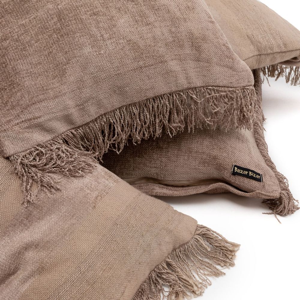 Cushions - The Oh My Gee Cushion Cover - Concrete Velvet - 60x60 - BAZAR BIZAR LIVING