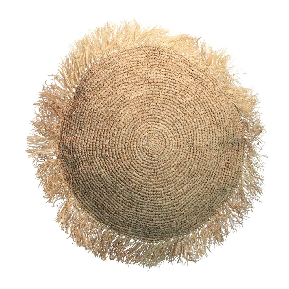 Coussins - La Housse De Coussin Raffia - Ronde - Naturel - 60x60 - BAZAR BIZAR LIVING