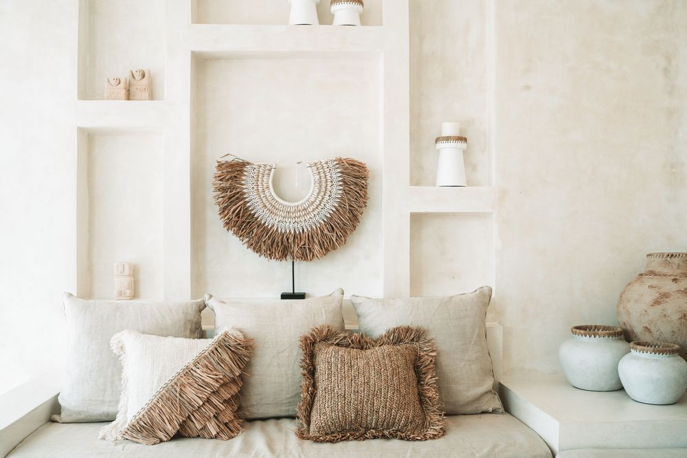 Cushions - The Raffia Cotton Cushion Cover - Natural White - 40x40 - BAZAR BIZAR LIVING