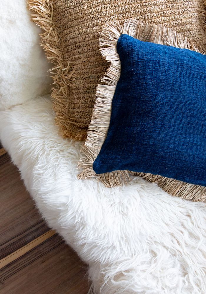 Cushions - The Saint Tropez Cushion Cover - Blue Natural - 50x50 - BAZAR BIZAR LIVING