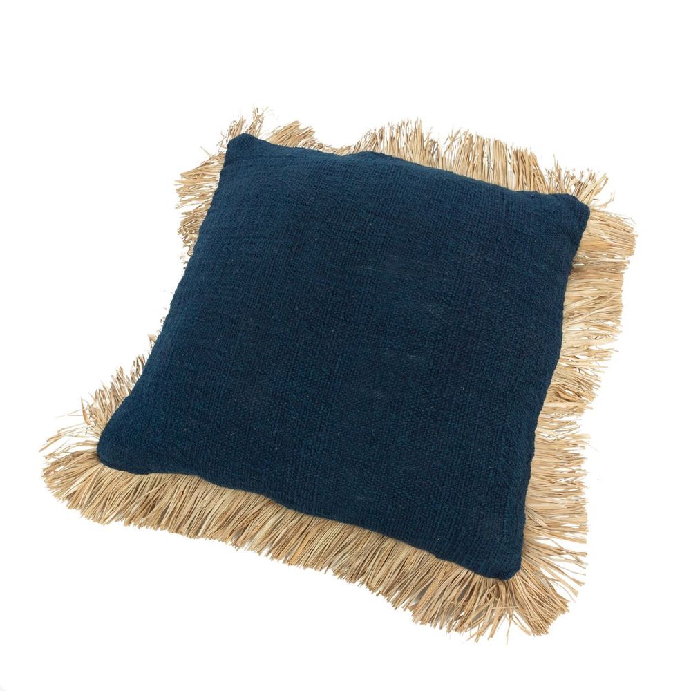 Cushions - The Saint Tropez Cushion Cover - Blue Natural - 50x50 - BAZAR BIZAR LIVING