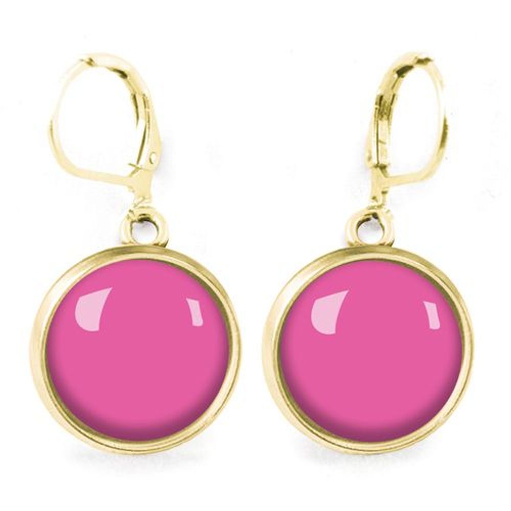 Jewelry - Dangling earrings surgical stainless steel Queen Size Flash Gold - Bubblegum - LES JOLIES D'EMILIE