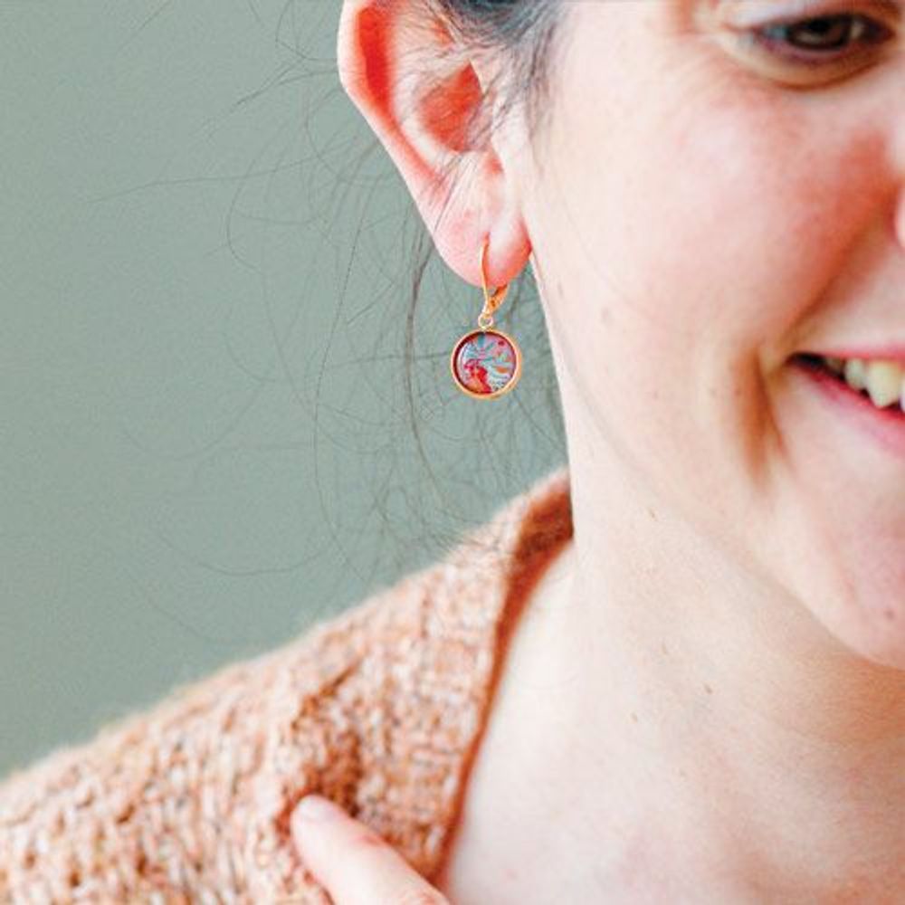 Jewelry - Dangling earrings surgical stainless steel Queen Size Flash Gold - Bubblegum - LES JOLIES D'EMILIE