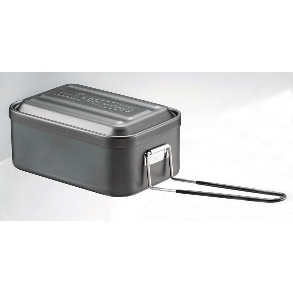 Barbecues - Gamelle camping gris rectangulaire aluminium 1300 ml + accessoires - collection Mess Tin Set Barbecue / SKATER - ABINGPLUS