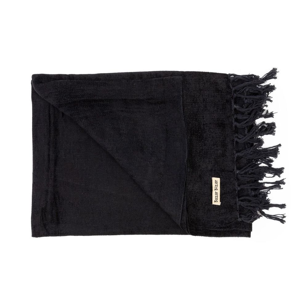 Throw blankets - The s'il vous Plaid - Black Velvet - BAZAR BIZAR LIVING